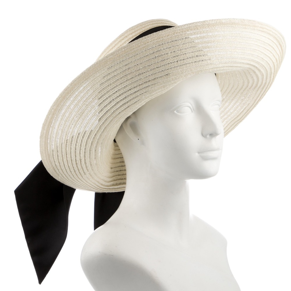 Eugenia Kim Cream and Black Wide-Brim Hat